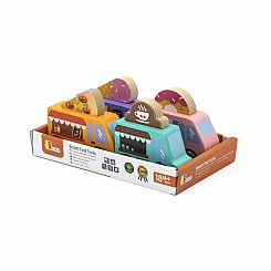 Wooden Mini Food Trucks 4pc set